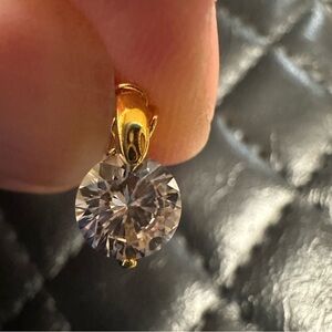 1 carat Diamond Moissanite Necklace 14k solitaire